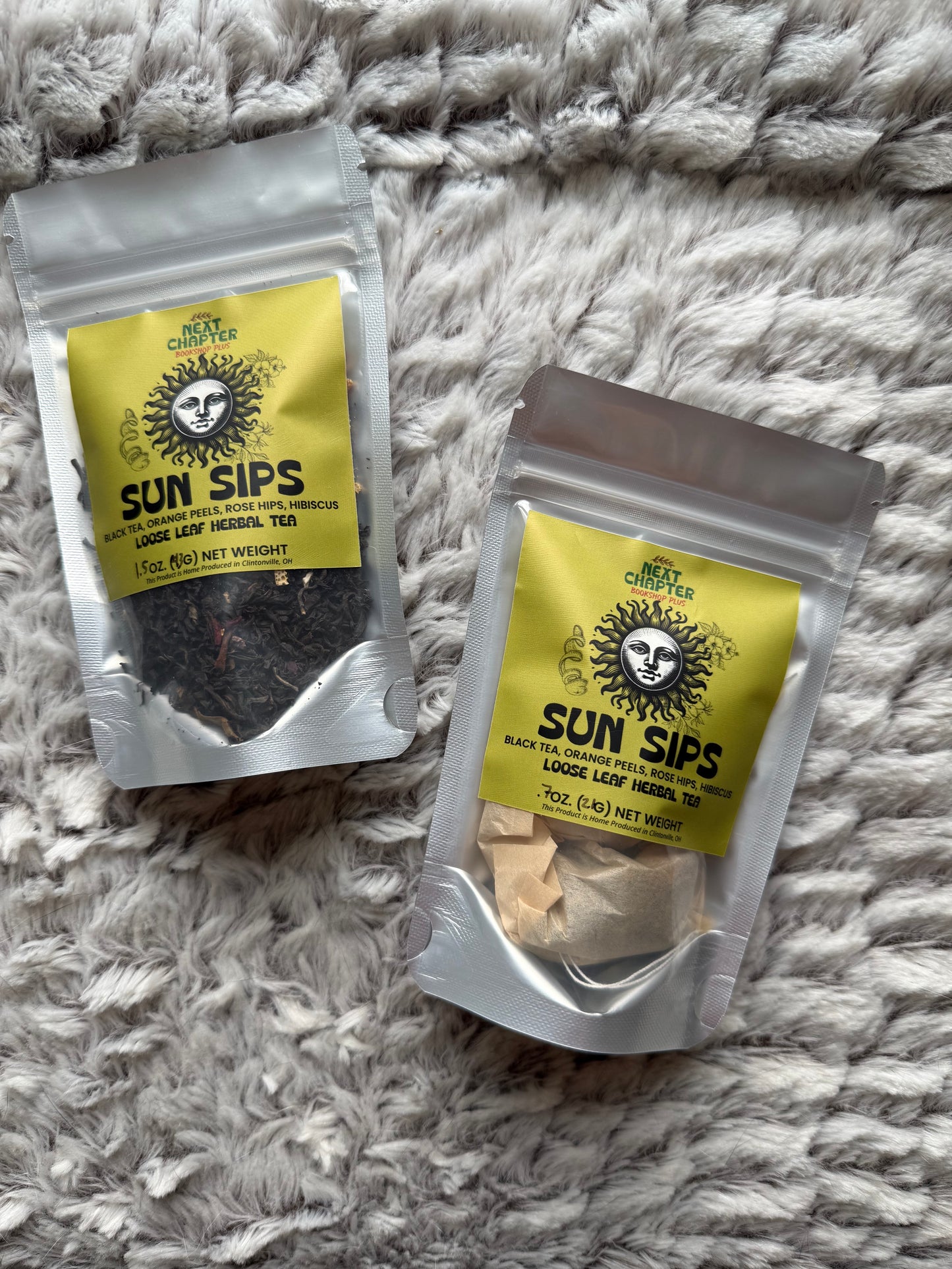 Sun sips tea bags