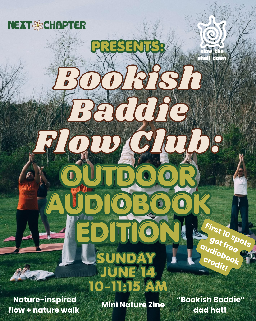 June 14: Bookish Baddie Flow Club (Audiobook + Nature Walk)
