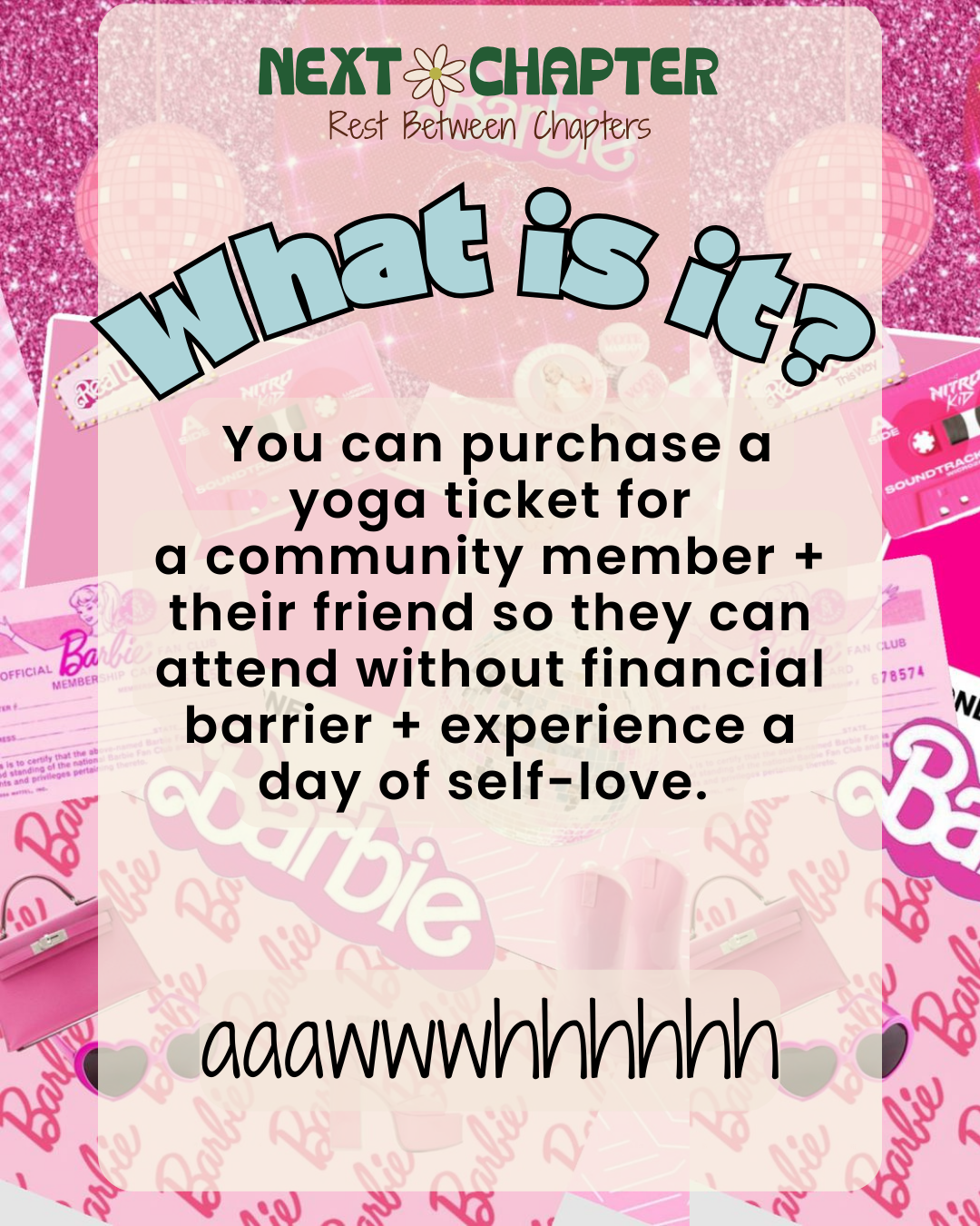 Inclusive Barbie Yoga Tickets (COMMUNITY TICKETS)