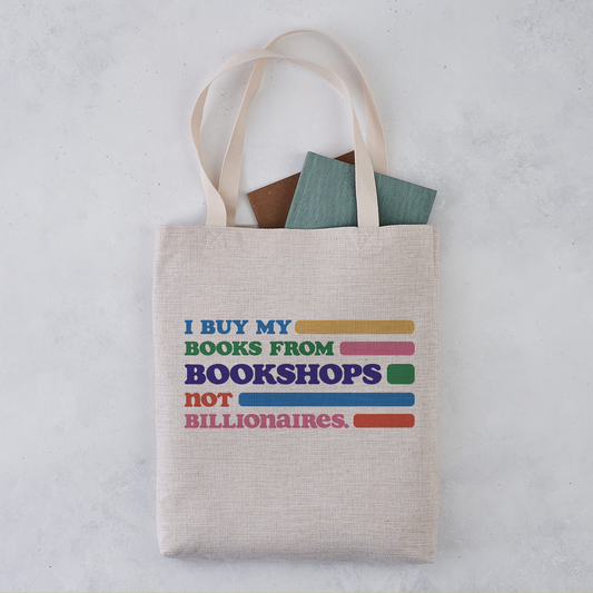Bookshops not Billionaires Bookish Tote Bag: With Next Chapter Logo