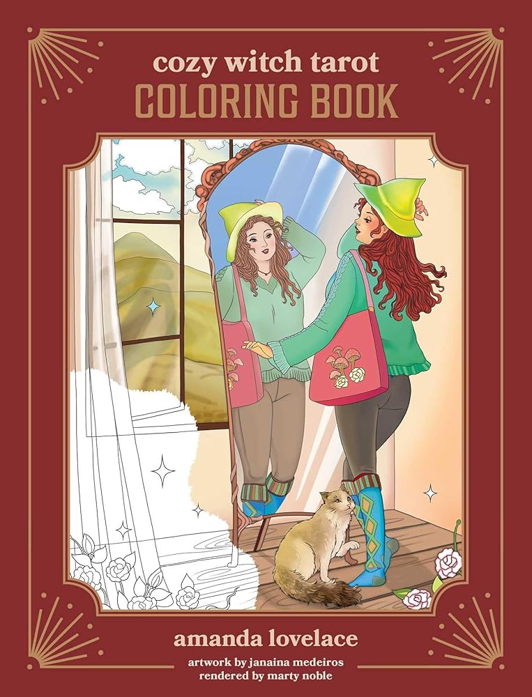 Cozy Witch Tarot Coloring Book cover image