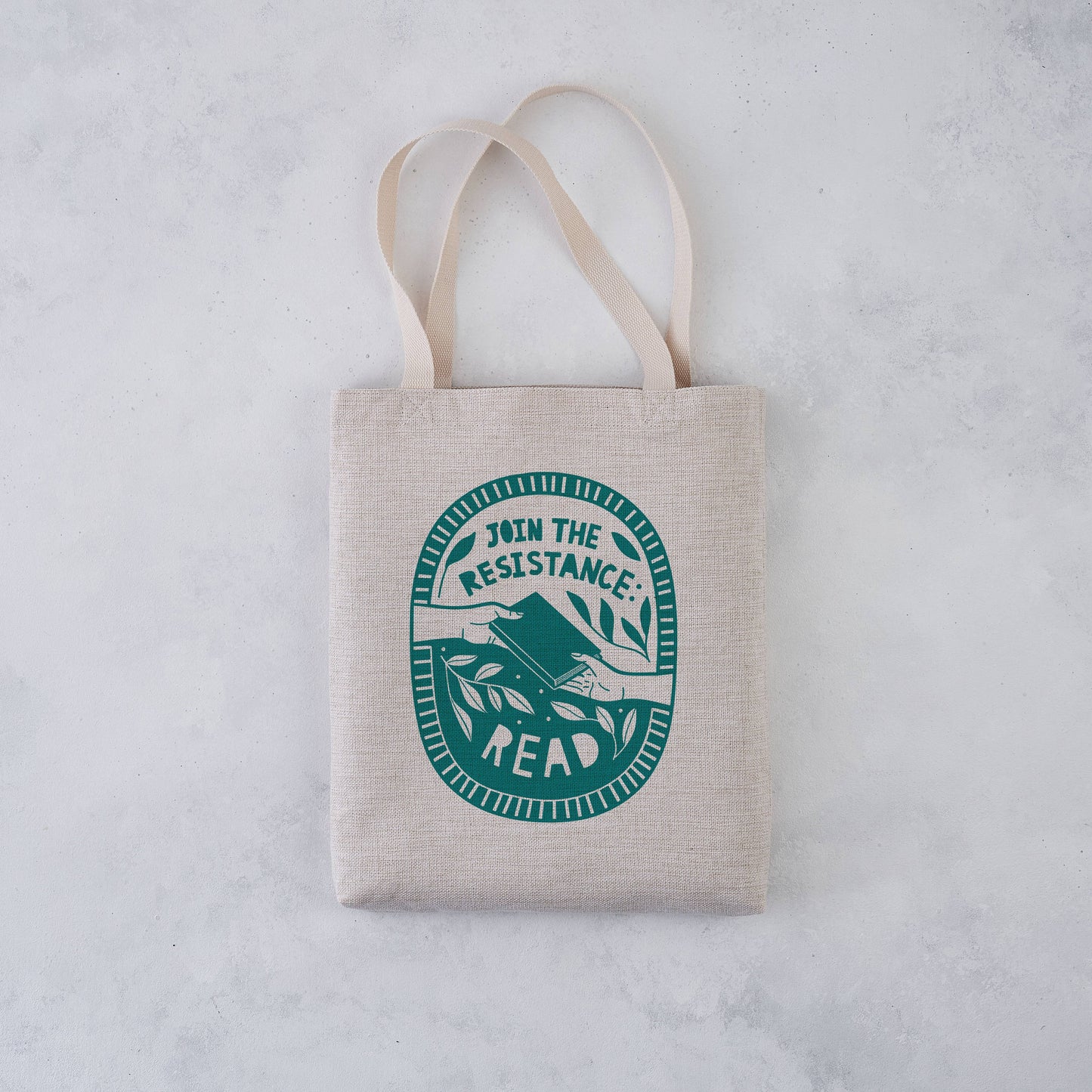 Join the Resistance. Read. Literary Tote Bag: with Next Chapter Logo