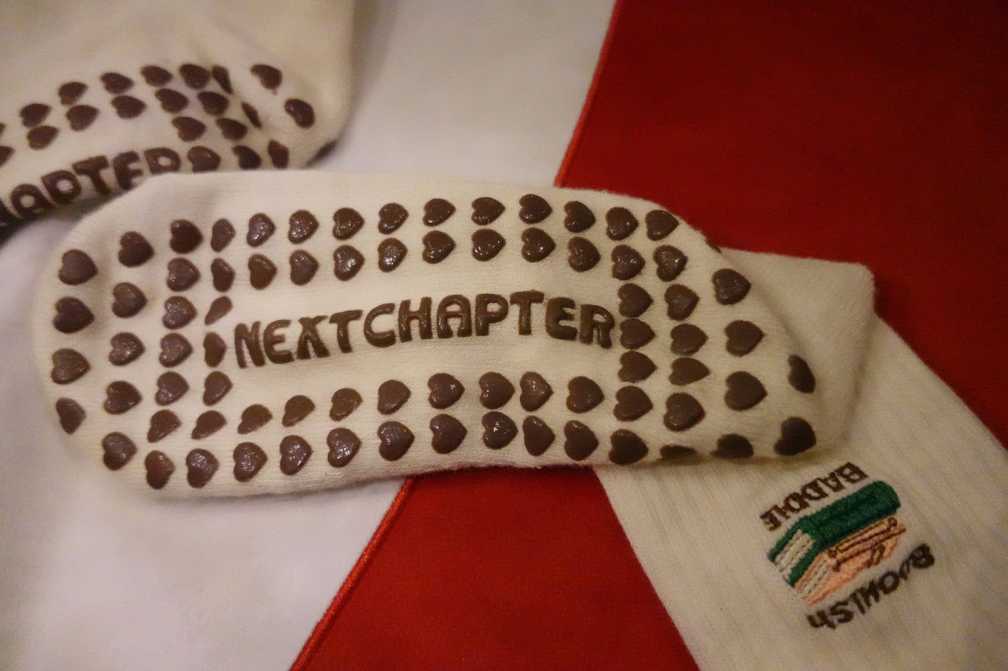 Bookish Baddie Embroidered Grip Socks
