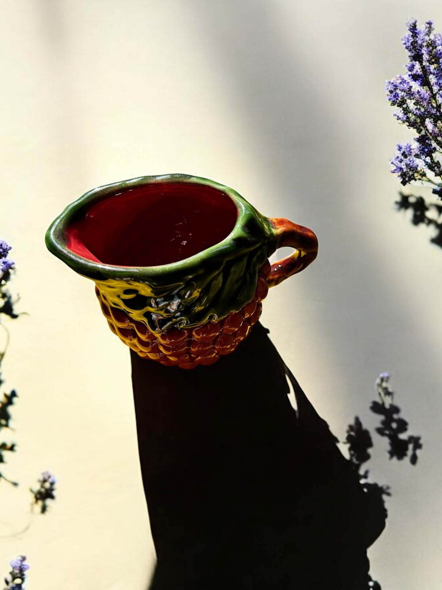 Raspberry cream pitcher