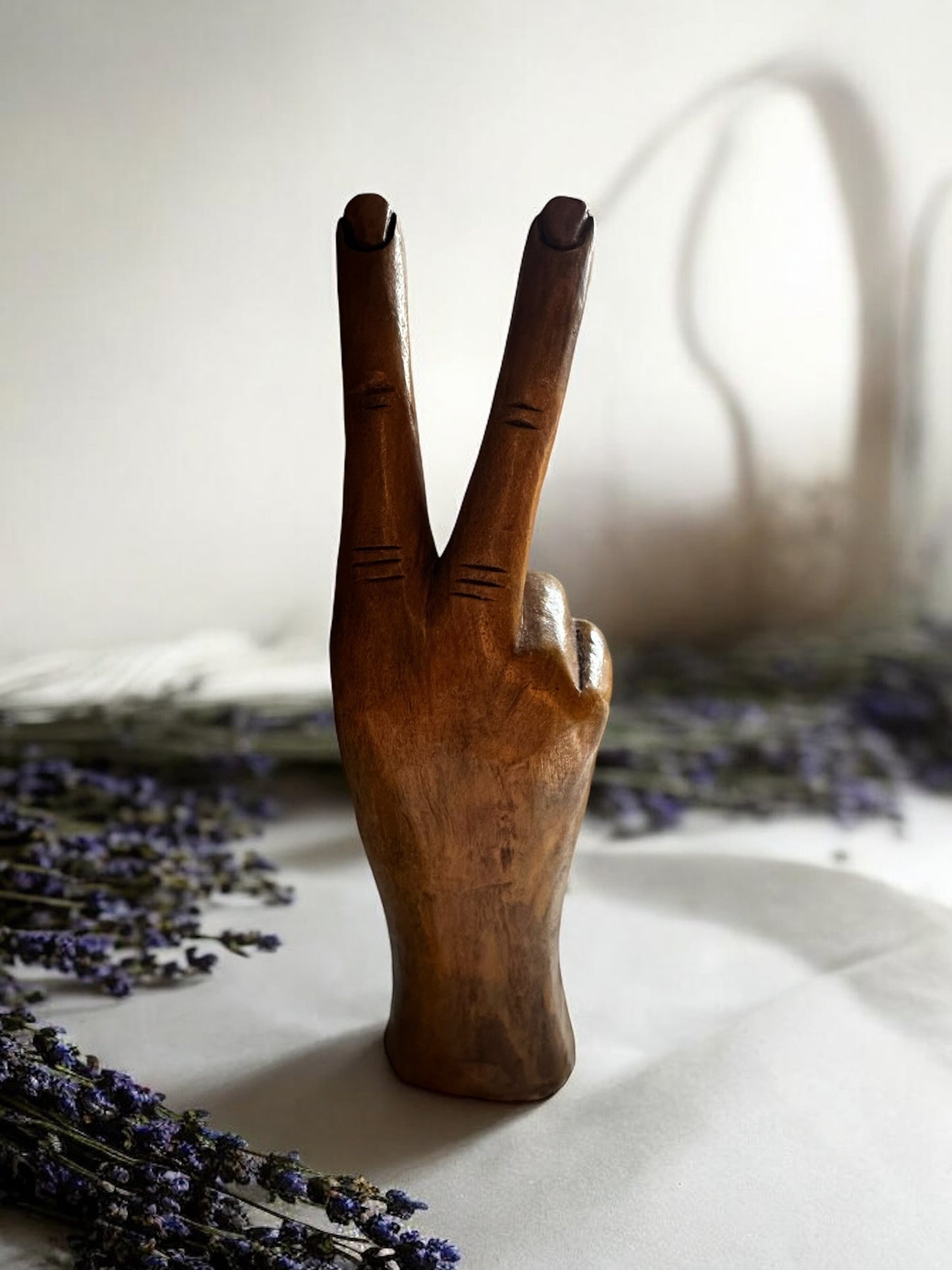 Hand Peace Sign out of Wood