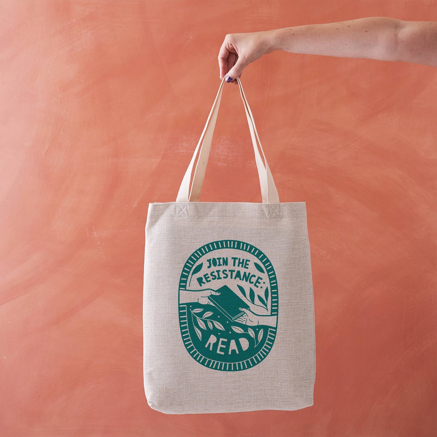 Join the Resistance. Read. Literary Tote Bag: with Next Chapter Logo